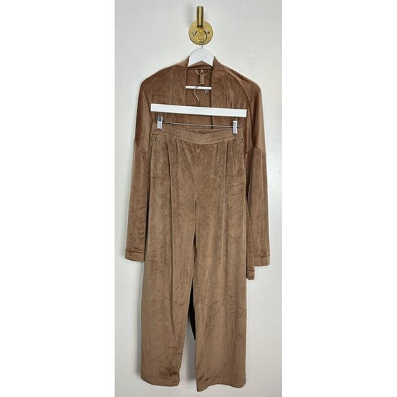 SKIMS Velour Fleece Wrap Sleep Set in Sienna Size Small - Picture 5 of 11